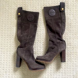 Tory Burch brown suede boots